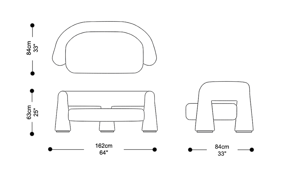 Image of the main dimensions of the product